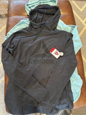 Reebok Women's Charcoal and Green Lightweight Hoodies